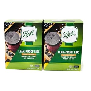Ball Wide Mouth Storage Lid Leakproof 6 pk, Black, Airtight, Freezer Safe, Dishwasher Safe & BPA free (2)