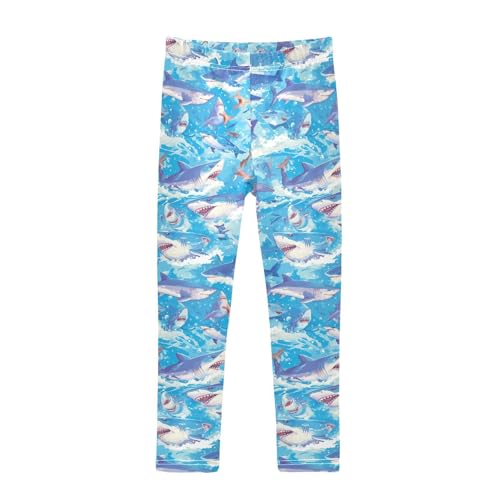 KLL Ocean Shark Masco Toddler Girls Legging Comfortable Full Length Sweatpants Sports