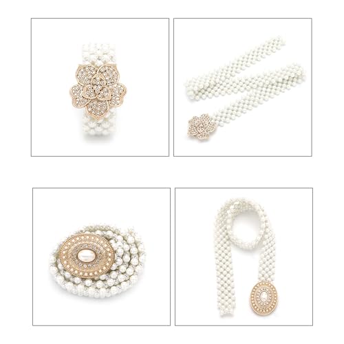 Elastic Pearl Belts Wedding Sash Waist Chain for Women3