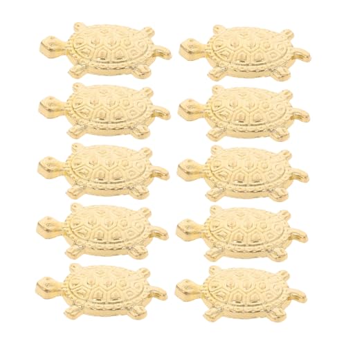 BAZEITFLOW 10 Pezzi Miniature Tortoise Statues in Zinc Alloy Small Chinese Style Tortoise Adornments For Home And Office Decor Multi-functional DIY Craft Decorations