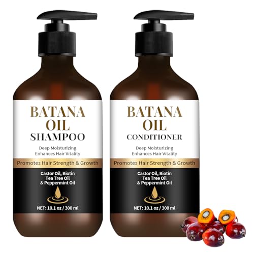 Batana Oil Shampoo and Conditioner Set for Hair Growth & Thickening - With Biotin, Keratin, Tea Tree...