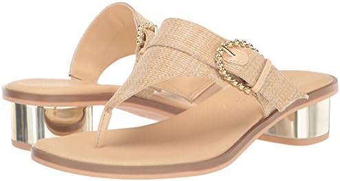 Anne Klein Women's Tillie Heeled Sandal, Raffia, 9 | Image 6