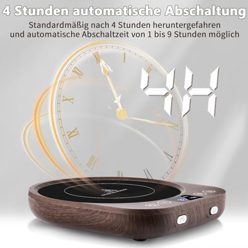 Elektrischer Kaffeewärmer,Aufgerüstet Tassenwärmer,Elektrischer Getränkewärmer mit 9 Temperatureinstellungen,Kerzenwärmer mit Schwerkraftsensorschalter,geeignet für Kaffee,Tee,Milch