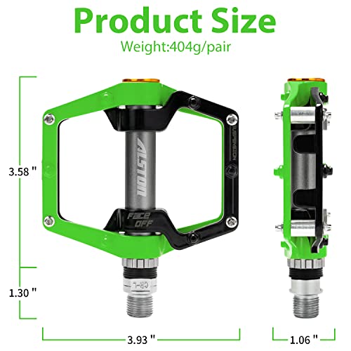 Alston Mountain Bike Pedals Road Bicycle Pedals Non-Slip Lightweight Cycling Pedals Platform Pedals 3 Bearings Pedals For Bmx Mtb 9/16 #TOP1
