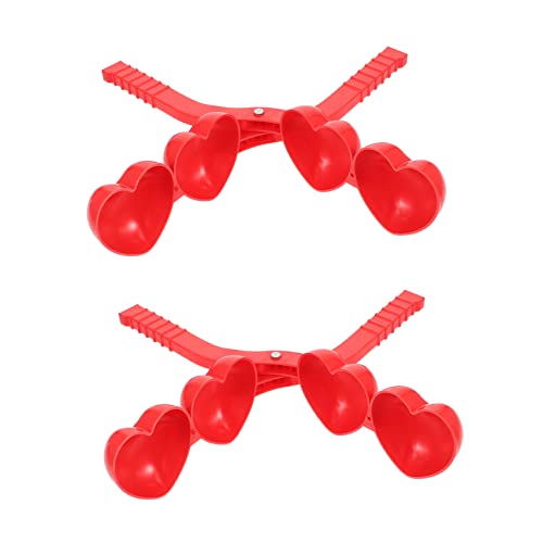Sosoport 2Pcs Maker Tools Winter Outdoor Plaything for Field Fun Double Heart Design Molds for Family Play Activities