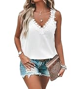 Womens Fashion Tank Tops Solid Color Hollow Tops Summer Casual Loose Flowy Shirt Tanks Vest Vacat...