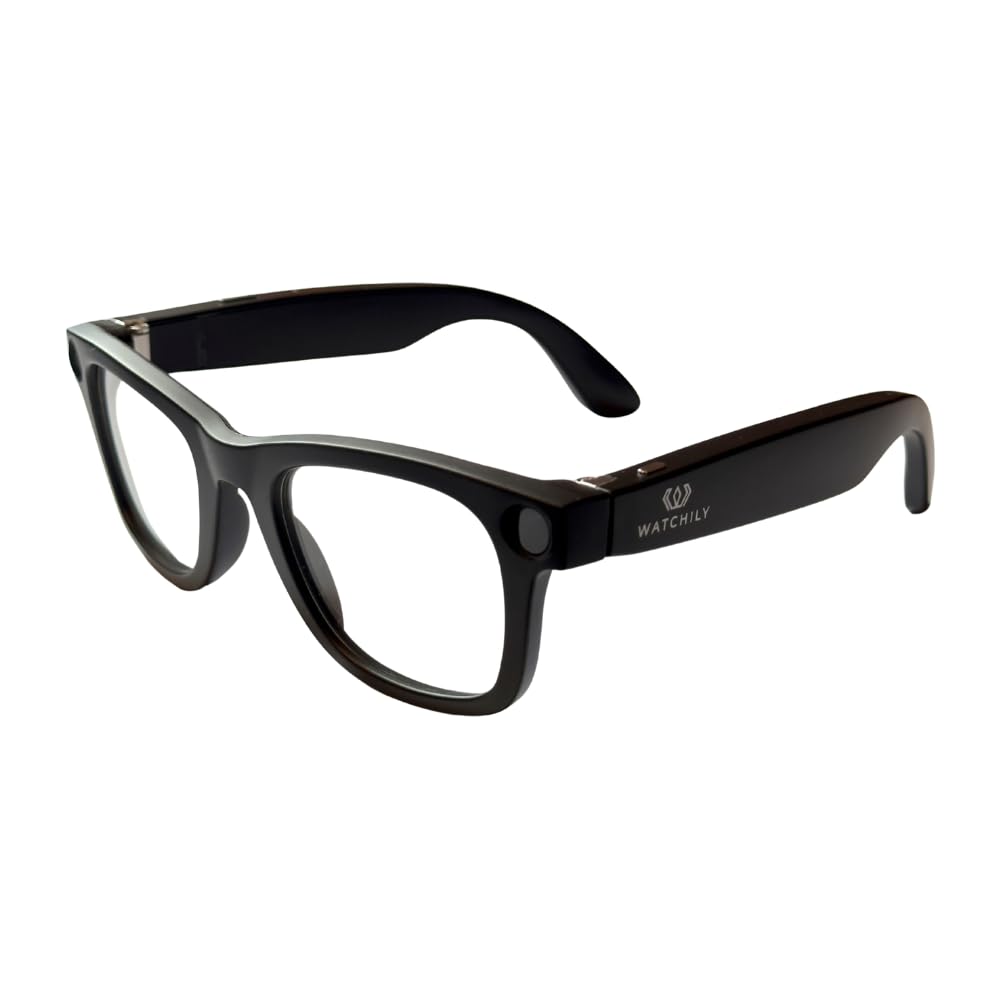 Watchily Gafas conectadas, Cámara integrada, ChatGPT - SmartView Pro - Gafas negras y transparentes