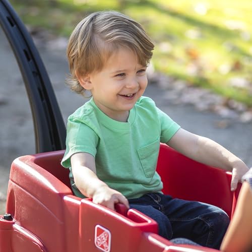 Step2 Neighborhood Wagon, Kids Ride On Toy, Stroller Substitute, Includes Seat Belts, Made of Durable Plastic, Max Weight 75 lbs., For Toddlers 1.5-5 Years Old, Red - image 8