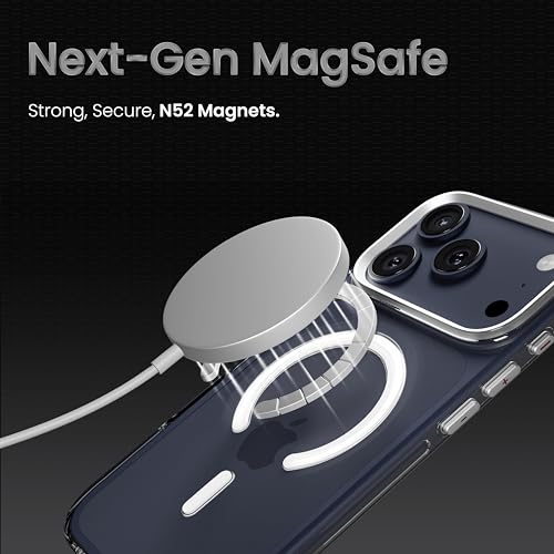 Image of CASEGEAR Super Crystal Transparent Back Cover Case Compatible with iPhone 17 Pro Max | Lifetime Anti-Yellow | 10.4 Feet Drop Protection | Compatible with MagSafe | 360 Camera Protection