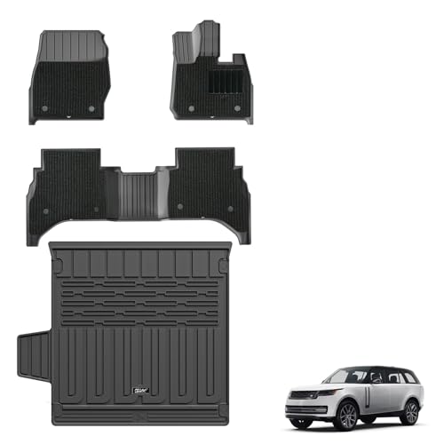 3W Floor Mats & Cargo Liner Fit For Range Rover SE/HSE 2022 2023 2024 with Carpets on TOP, TPE Dog Friendly Mats, All Weather Waterproof Non Slip Car