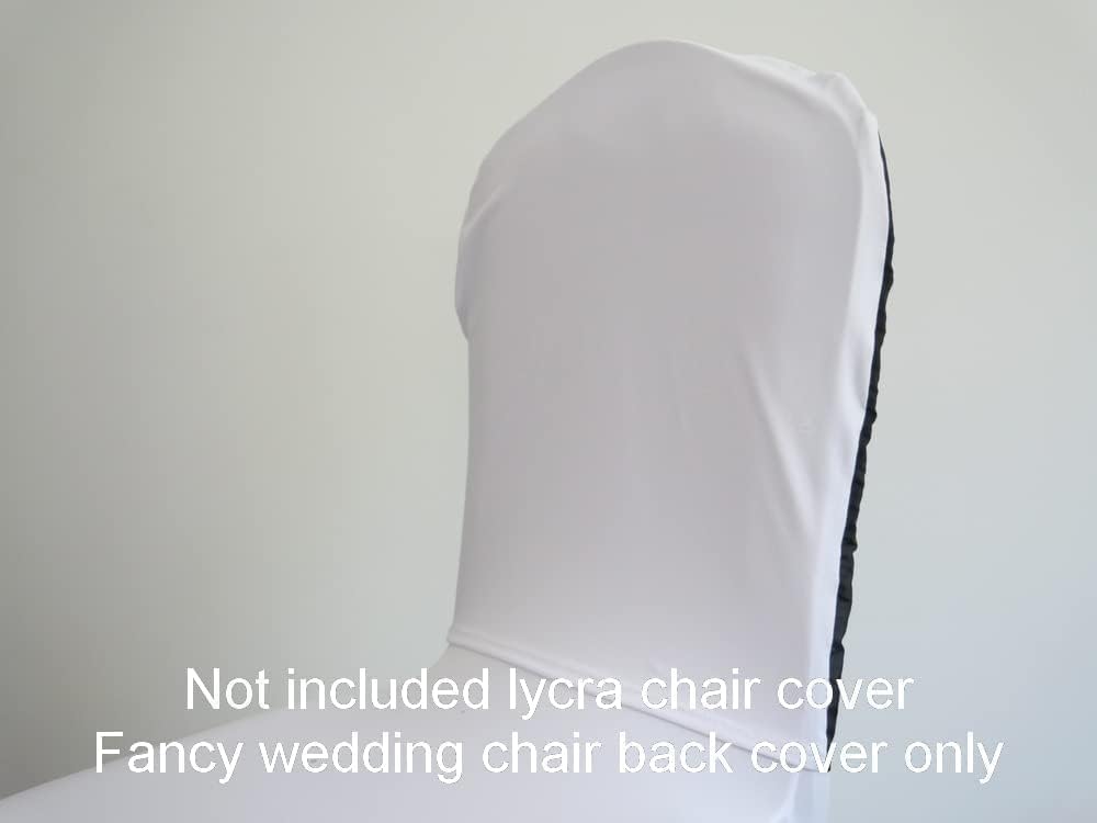 YHC#160 Wedding Chair Covers Party Birthday Mr and Mrs for Bride and Groom - Chic Elegant Fantastic Back Suit for Wedding Party Birthday Events Décor (Fitted for Round and Square Top Back)