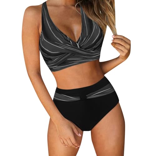 Bikini Damen Set Bauch Weg, Bikini Damen Set Zweiteiliger Badeanzug V...