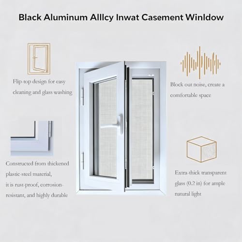 Ventana de escape abatible for sótano con marco de vinilo blanco de 29x12 8