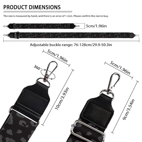 Image of Halloween Handbag Strap Canvas Purse Strap Colorful Bat Black Shoulder Strap Multicolor Bats Replacement Strap