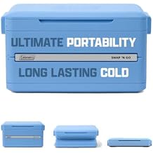 Coleman Snap 'N Go Collapsible Hard Cooler, DayDream Blue, 55-Quart | Collapsible to One-Third Size, Holds 93 Cans, Keeps I