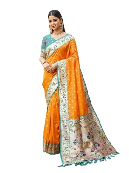 Soft silk Paithani saree with gold zari weaves-picture-47