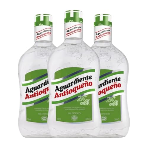 Orujo Aguardiente Aguardiente Antioqueño Sin azúcar 1 L (Caja de 3 Botellas de 1 L)