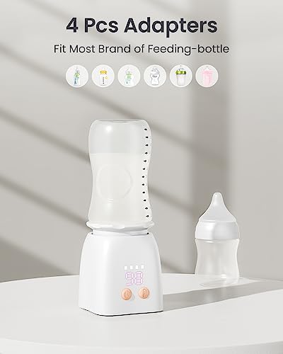 Bottle Warmer, Fast Heating Portable Bottle Warmer With 4 Adapters, Rechargeable Travel Bottle Warmer With Smart Temperature Control, Cordless Baby Bottle Warmer For Breastmilk Or Formula #TOP3