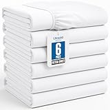 Utopia Bedding Fitted Sheets - Pack of 6 Bottom Sheets - Soft Brushed Microfiber - Deep Pockets, Wrinkle, Shrinkage & Fade Resistant - Easy Care (Twin, White)