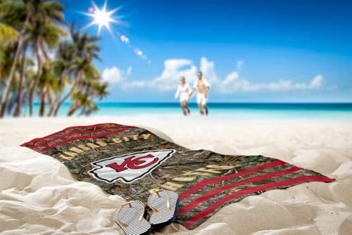 Image of Northwest NFL Kansas City Chiefs Unisex-Adult Beach Towel, 30 inch x 60 inch, Realtree Camo Stripes