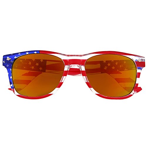 grinderPUNCH® American Patriot Flag Wayfarer Sunglasses Mirror Lens USA3