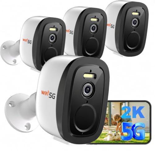 2.4G/5G WiFi Security Cameras Wireless Outdoor 4Pack