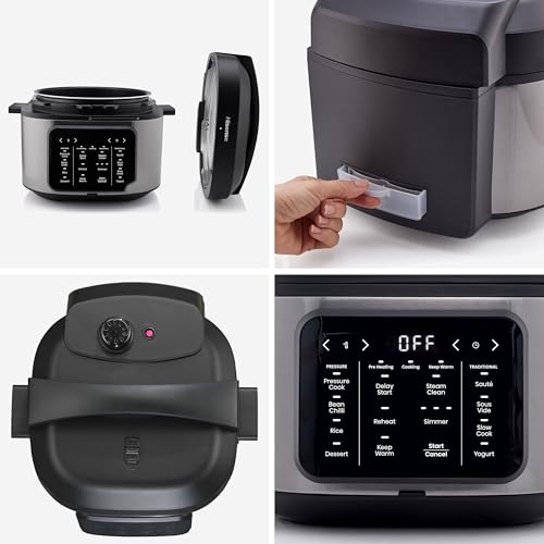 Hisense HMC6SBUK Electric Multi-Cooker 6L, 10 Programmes, Pressure Cooker, Slow Cooker, Rice Cooker, Food Steamer, Stainless Steel