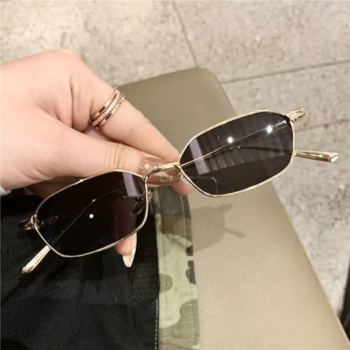 Fashion Retro Square Sunglasses Womens Rectangle Sun Glasses Lady Small Metal Eyeglasses Vintage Men Punk Sunglasses2