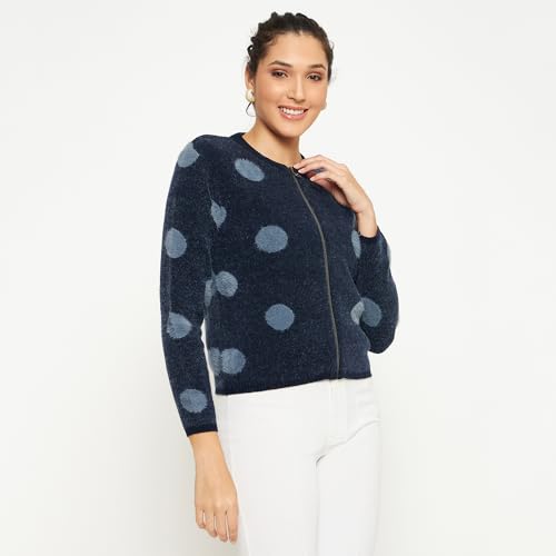 Image of Duke Stardust Women Full Sleeve Zipper Cardigan (SDS1005R D.Navy L)