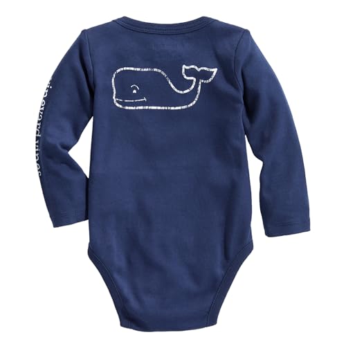 vineyard vines unisex-baby Baby Long-sleeve Vintage Whale Body Suit