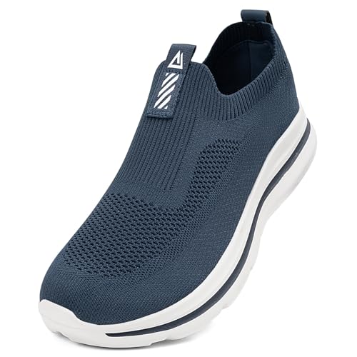 ODCKOI Herren Slip on Sneakers Mesh Atmungsaktiv Laufschuhe Bequem Turnschuhe Outdoor Fitness Sportschuhe Leichtgewichts Straßenlaufschuhe-SHLAN-44