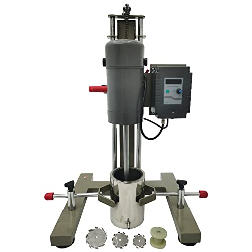 TECHTONGDA High-Speed Dispersion Mixer Machine, Lab Mixer Disperser Homogenizer, 220V Manual Lifting Timing Style Electric Stirrer Mixer with Digital Display for Lab Mechanical Mixer (FS-1100D Timing)