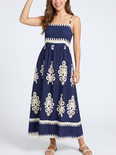 Image of Women's Classy Sleeveless Lemon Print Maxi RIC Rac Dress