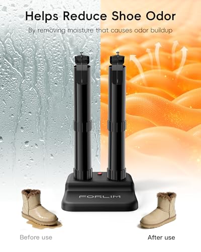 Image of FORLIM Boot Dryer for Work Boots, Silent Shoe Dryers for Sneakers & Gloves | Energy-saving low heat, no fan noise, 18.9 in tall tubes, one-click control for workers, hikers, athletes, dorms, cabins