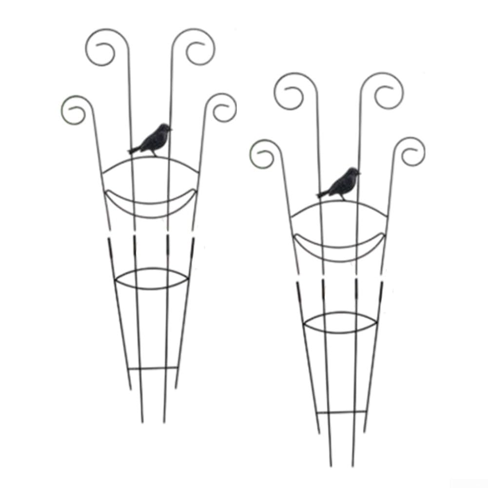 Iron Plant Support Trellis, 2 Pack, for Climbing Vines Jasmine Honeysuckle, Sturdy Frame Easy Assembly Tool, Indoor Outdoor Garden Decor(A little bird)