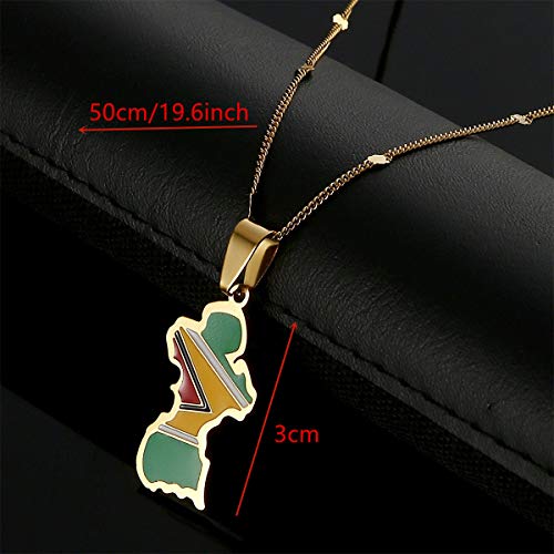 Stainless Steel Guyana Map Flag Pendant Necklace Guayana Charm Jewelry4
