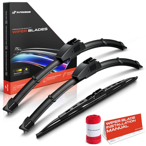 A-Premium 16"/16"/15" Windshield Wiper Blades Compatible with Mercedes-Benz G55 AMG, G550, G63 AMG, G65 AMG - Front Rear Wipers Blade Set for Hook/Hook Arm, with Wear Indicator & Towel (Pack of 3) by A-Premium - Used condition - US$27.92