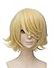 Tsnomore Short Straight Anime Cosplay Costume Halloween Unisex Wig short blonde wigs for women (Blond Curly)