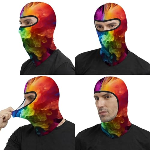 Balaclava para Hombres Mujeres con Estampado de Humo Arcoíris, Máscara Facial Térmica para Clima Frío, Accesorio para Motocicleta, Esquí, Invierno miniatura 5