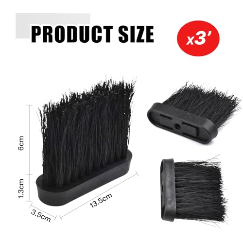 3 PCS Kaminbürsten, Ersatzbesen für Kaminbesteck, Länglicher Ersatz-Ersatzbürstenkopf-Nachfüllpack Holzgriff Runde Form Bürstenkopf Kamin Feuerherd Kaminbürste für Zuhause und Kaminreinigung