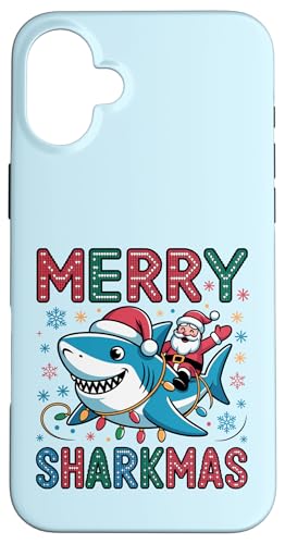 Merry Sharkmas AO[Z[^[ T^ CfBO V[N Cgt X}zP[X iPhone 16 Plus p