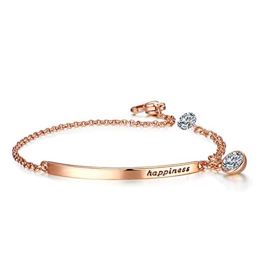 Personligt ID-armband damer, armband rostfritt stål med valbar familj och vänner citat | Rosegold | rostfritt stål smycken | kvinnor armband | presentidé