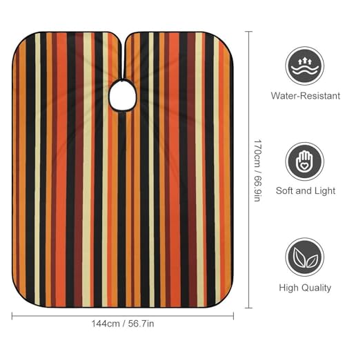 Capa de Corte de Pelo Naranja con Diseño de Rayas miniatura 2