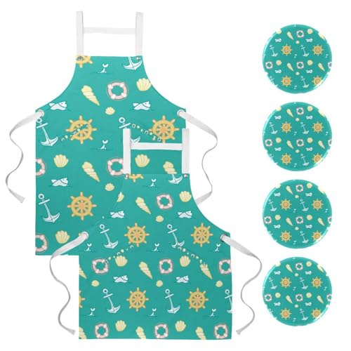 Tablier de cuisine pour nettoyage et bistrot protégeant des taches avec 4 broches