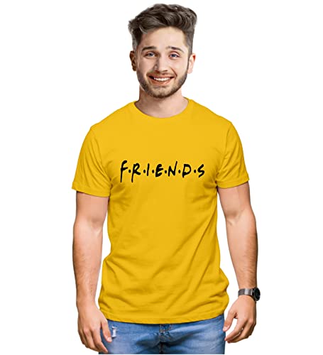 Image of Hangout Hub Friends Printed Round Neck Half Sleeves Tshirts-Set of 2-Men Cotton Regular Fit T Shirts-Family Matching Twinning Tshirts
