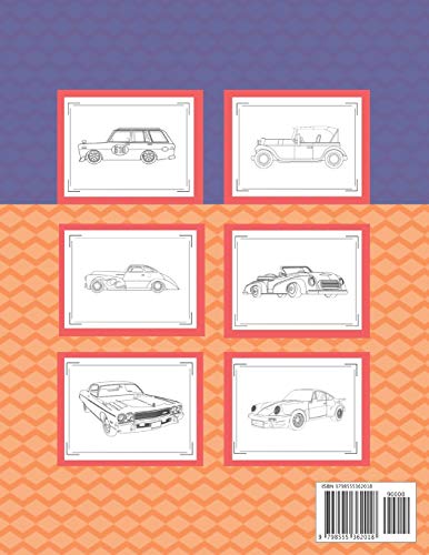 Classic Cars Coloring Book: American Muscle Cars Luxury Cars And More For Kids Boys And Adult image 4