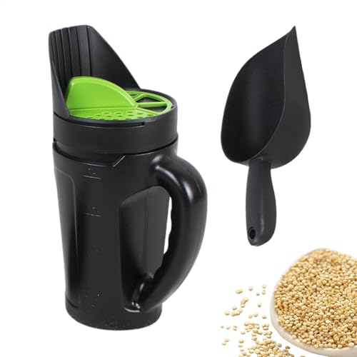 Mxshc Coctelera de mano, dispensador de batidos de 2,5 L, dispensador de sal de nieve, coctelera de tamaño de múltiples agujeros, esparcidor de alimentos de tierra para jardín, césped