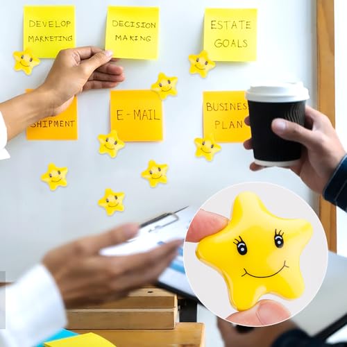 Imanes decorativos botón estrella con carita feliz 5 unidades miniatura 2