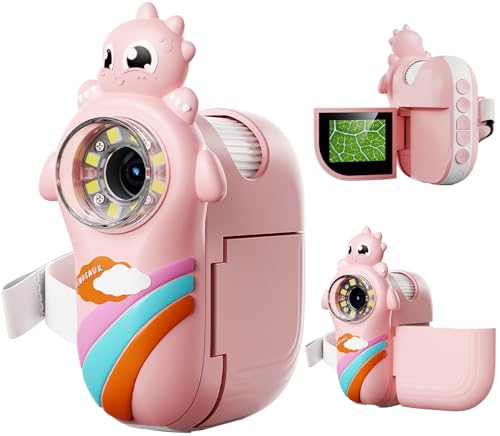 Image of Kids Handheld Digital Microscope with Photo and Video Functions, 2'' LCD Screen - Educational Science Christmas Birthday Gifts for Over 3 Years Old - Pink
