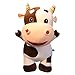 TOYANDONA Peluche Mucca Cuscino 3D Animale Farcito Cuscino di Tiro Cuscino Coccola Cuscino per Regalo di Compleanno 40 Cm (Colore Casuale)